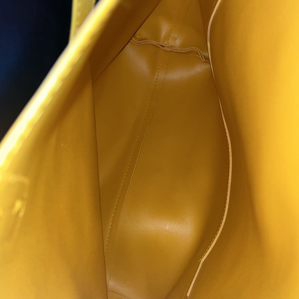 Saks Fifth Avenue Yellow Tote Bag | Large Structured Shoulder Handbag - Picture 7 of 16